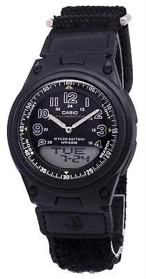 Casio Men's Black Nylon Quartz Watch With Black Dial AW80V-1BV • £51.50