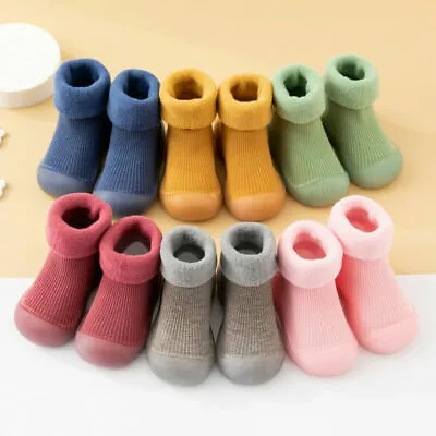 £6.99 • Buy Kids Baby Girls Boys Toddler Anti-slip Slippers Socks Shoes Winter Warm Boots UK