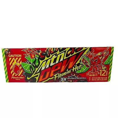 NEW MTN DEW Flamin Hot Limited Edition Rare 1 Full Case Of 12 Pack Cans Mountain • $30