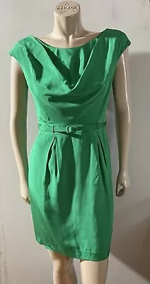 Shoshanna Silk Dress Women’s 8 Green Sheath • $41.25