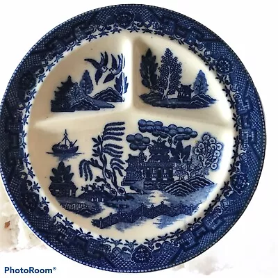 Vintage Rare Motiyama  Blue Willow Made In Occupied Japan 10.5in Grill Plate • $35