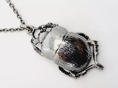 Alex Monroe DOR BEETLE Necklace Black Rhodium Silver New RARE • $290.43