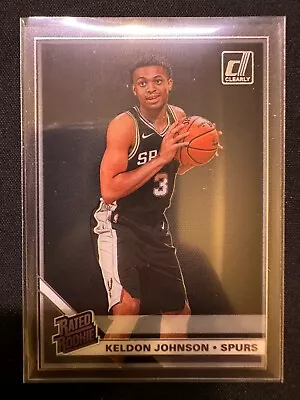 2019-20 Panini Clearly Donruss NBA Keldon Johnson RC Spurs #77 MINT • $2