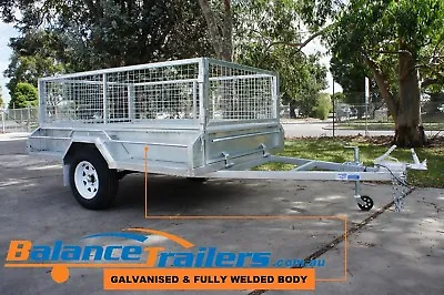 8x5 Galvanised Fully Welded Box Trailer With 600mm Cage & BRAKE ATM 1400KG • $2850