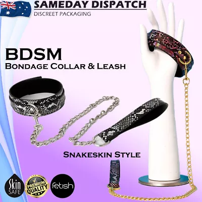 BDSM Fetish Collar & Leash Restraint Bondage Slave Cosplay Couples Adult Sex Toy • $24.99