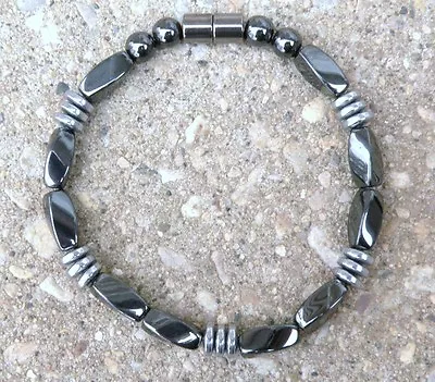 Men’s Women’s 100% Magnetic Hematite Bracelet Anklet Necklace 1 Row Black Silver • $36.99