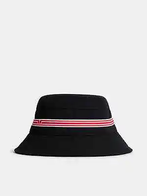 J.Lindeberg Denver Stripe Bucket Golf Hat White Black Cobalt Blue  $50 • $50