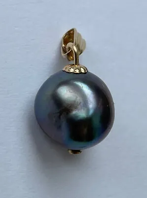 £9.90 • Buy 14 Ct Gold Filled South Sea Peacock Multicolour Baroque Pearl Pendant