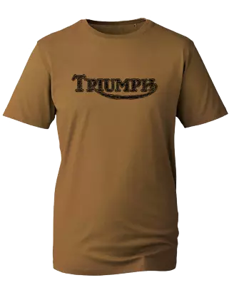 New KHAKI TRIUMPH MOTORCYCLES Vintage Style T Shirt - Up To 6XL - FREE POSTAGE • $24.89