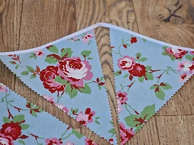 £4.99 • Buy Cath Kidston Fabric Bunting BLUE Rosali /Vintage  Wedding Party Garden Tea 3m/6m