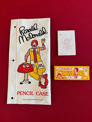 1976 McDonald's Un-Used  Ronald McDonald Pencil Case W/ Crayons & Pad Vintage • $25