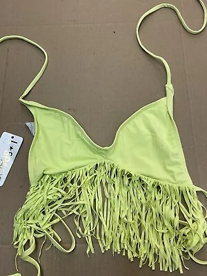 L Space Womens Triangle Fringe Bikini Top Size Small • $18