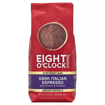 Eight O'Clock Dark Italian Espresso Dark Roast Ground Coffee 32 Oz Bag Delicious • $15.84