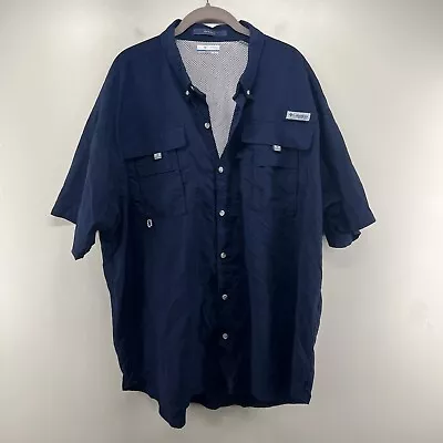 Columbia PFG Shirt Mens XXL Bahama Omni Shade Fishing Vented Short Sleeve Nylon • $25