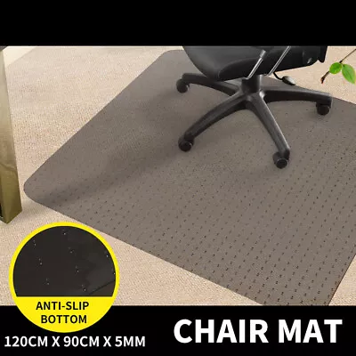 Chair Mat Office PVC Carpet Floor Protectors Home Room Computer Work 120X90CM • $29.59