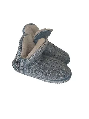 Muk Luks Womens Slippers Size Medium 7 - 8 Blue Warm Cozy Faux Fur Lined • $8.49