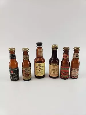 2 Whiskey & 4 Glass Mini Beer Bottles: Carlings Acme Falstaff Falls City Seagram • $52.50