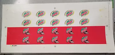 Diet Mountain Dew Code Red Labels Sign Advertising Art Work Rush Of Cherry 2003 • $19.95