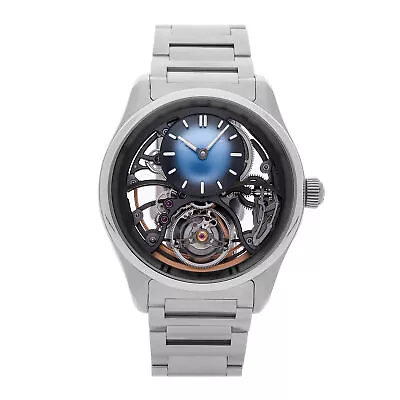 H. Moser & Cie Pioneer Cylindrical Tourbillon Auto Steel Mens Watch 3811-1200 • $59950
