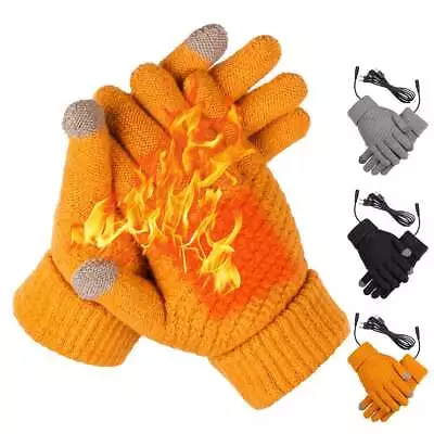 USB Electric Heated Gloves Warming Thermal Ski Snow Hand Warm Windproof Winter • $9.91