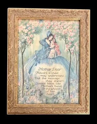 Mother Dear Vintage Reproduction Card Print Victorian Woman Baby Gold Frame • $21.74