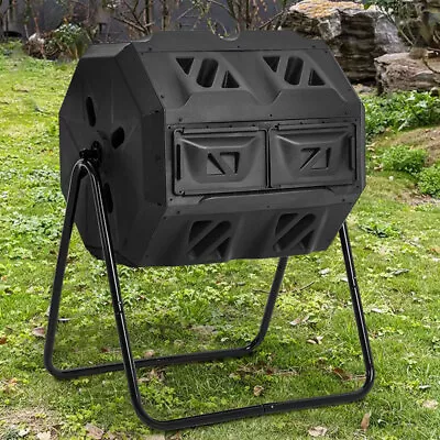 160L Gardening Tumbler Rotating Mixer Composter Barrel Rotary Waste Compost Bin • £55.95