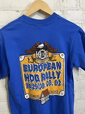 Vintage 90s Harley Davidson T-shirt Medium HOG European Rally Biker 1992 Single  • $30