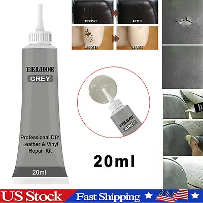 20ml Advanced Leather Repair Filler Vinyl DIY Car Seat Patch Sofa Rip Hole Grey • $5.99