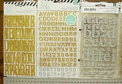 GOLD & SILVER 3 Styles Letter & Number Packs 12-35mm H & 2-40mm Wide Choice L2R • $7.95