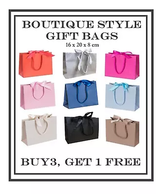 £6.49 • Buy 5 Small Luxury Ribbon Gift Bags Boutique Baby Wedding Hen Party Bag Rope Handles