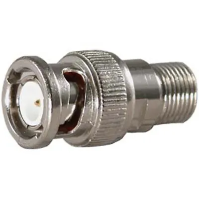 BNC Male To F Type Female Screw On Adapter Coax Coaxial Cable Connector Nickel • $11.60