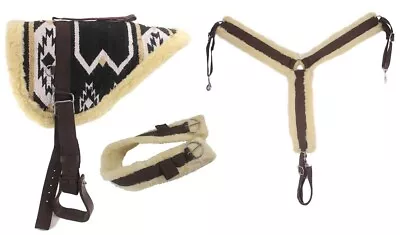 D.A. Brand Black W/ Tan Navajo Bareback Pad W/ Girth/ Breast Collar Horse Tack • $79.95