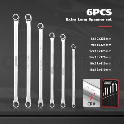 6 PCS Extra Long Cr-V Spanner Set Wrench Repair Hand Tool Double Ring • $58.95