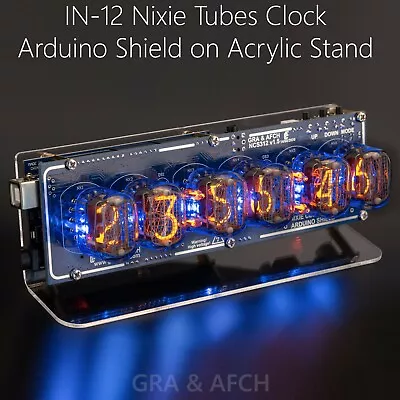 £65.17 • Buy Nixie Tube Clock IN-12 Arduino Shield NCS312 On Acrylic Stand [without Arduino]