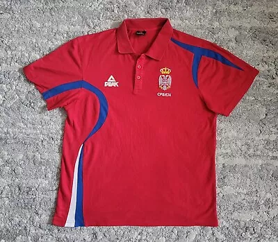 Serbia National Team Basketball Polo Shirt Peak Size L Srbija Vintage Jersey • $30