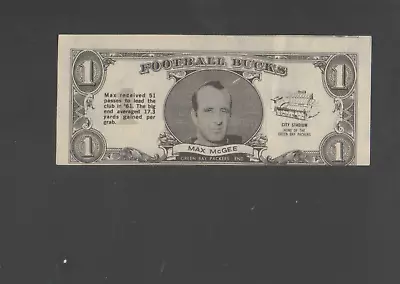 1962 Topps Bucks Football Card Insert #36 Max McGee-Green Bay Packers EX • $9.50