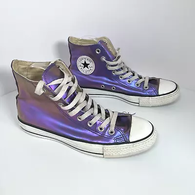 Converse Hi Top Trainers Metallic Pink Purple Colour Shift Women's UK Size 7 • £54.99