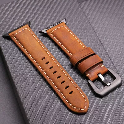 $21.03 • Buy Vintage Genuine Leather Band Strap For Apple Watch Series 8 Ultra 49mm 7 6 5 SE