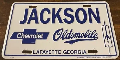 Jackson Chevrolet Oldsmobile Dealership Booster License Plate Lafayette Georgia • $39.99