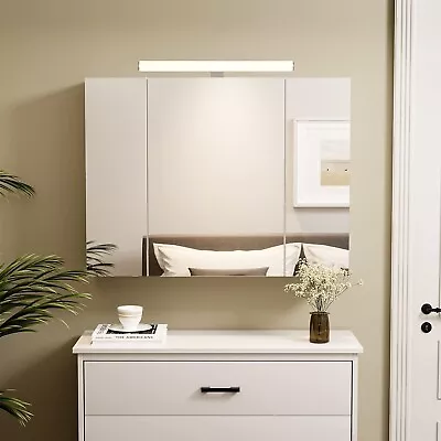 Wall Mounted Lighted Medicine Cabinet With Adjustable Storage Shelves Bathroom • $98.99