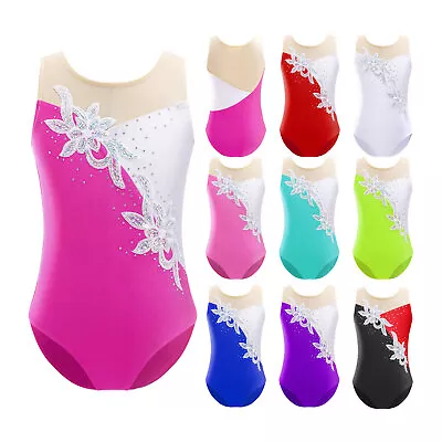 Girls Kid Gymnastics Leotard Ballet Bodysuit Sleeveless Performance Dancewear  • £6.43