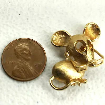 Vintage 1973 Avon Mouse W Movable Glasses Brooch Pin Gold Tone Rhinestone 1.25  • $12.10