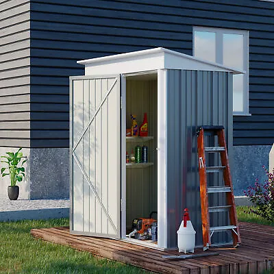 5x3 FT Steel Outdoor Storage Shed Small Lean-to Garden Tool Storage With Floor • $169.99