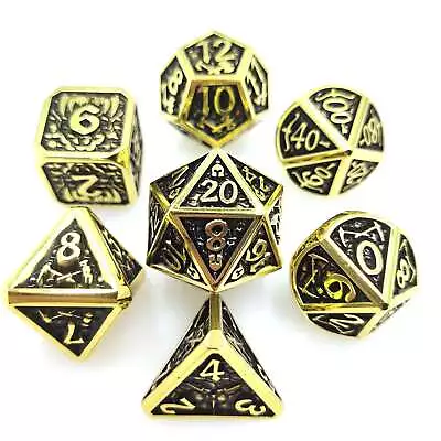 Metal Dice Set Polyhedral Dice For DND RPG MTG Table Game Copper Gold Black • $0.99