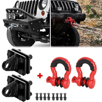 2 Pack 3/4'' D-Ring Shackles W/Backer Plate Bolt On Clevis Bumper Mount Brackets • $54.99