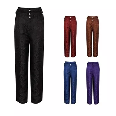 Mens Gothic Pants Vintage Cosplay Costume Trousers Steampunks Victorians Pants • $27.15