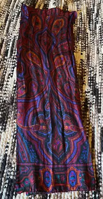 Vintage Multi-Color Paisley Oblong Scarf-Unbranded-50.5  X 10  • $15