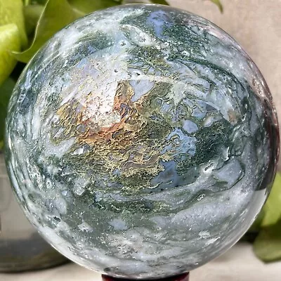 5470g Natural Moss Agate Ball Quartz Crystal Sphere Reiki Meditation Decoration • $56