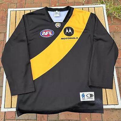 VINTAGE 2000s RICHMOND TIGERS AFL VFL LONG SLEEVE JUMPER GUERNSEY MENS L RETRO • $180