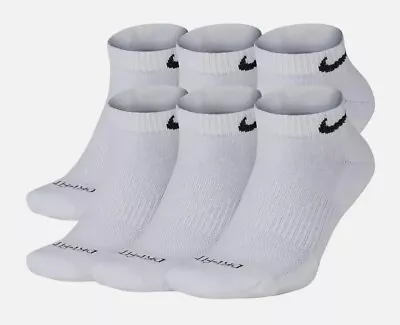 Nike Everyday Plus Low Cut Socks 6 Pack Dri Fit White Mens Size 12-15  XL • $28.99